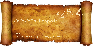 Órás Leopold névjegykártya